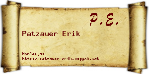 Patzauer Erik névjegykártya